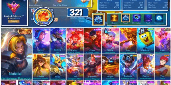 #3934 | 321 Skins | Collector Natalia | Vale Gaara | Saint Seiya Badang | Transformer Roger