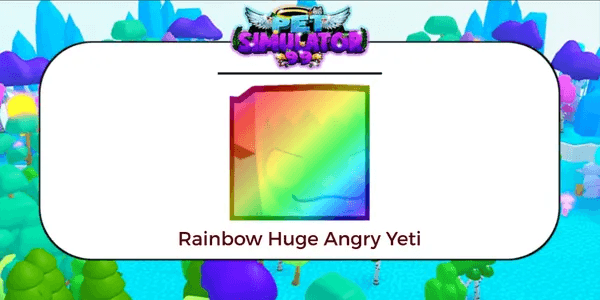 Rainbow Huge Angry Yeti