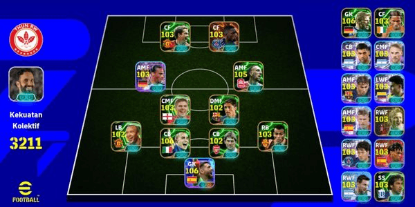 Gambar Product akun efootball gg kekuatan tim 3100+(wajib membaca deskripsi terlebih dahulu sebelum membeli!!!)