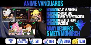 Account 5 Monarch Unit (ALL META - Gojo Vs Sukuna, Shinobi God, Iscanur, Envoy Of Destraction, Graceful Pilot)