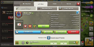 #3 Clan level 20 Win = 239, Lose = 253, Draw = 0, Nick : Dhaka BD, War league : CRYSTAL 3