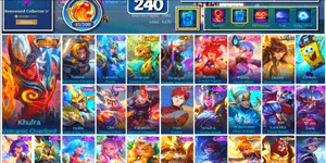 #4085 | 240 Skins | Collector Khufra Volcanic Overlord | Renowned Collector IV | Collector Natalia Warrioress Paragon | Prime Granger Cosmic Finality