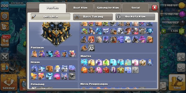 Gambar Product Th 17 Semi Maxx Def GG Hero High Level 80+98+56+64+40+5 Berskill Epic(10) Builder (6) Paid Background Base
