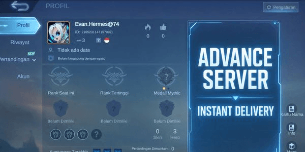 Gambar Product Advance Server Mobile Legends