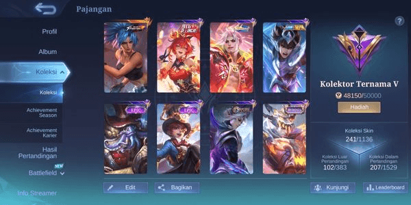 Gambar Product #805 Mlbb | Kolektor Ternama | Skin 240 | Emblem Maksimal | Murah & Bergaransi