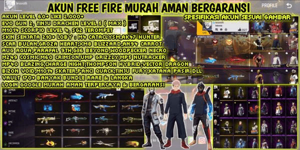 Gambar Product AKUN FREE FIRE MURAH BERKUALITAS | AMAN & BERGARANSI
