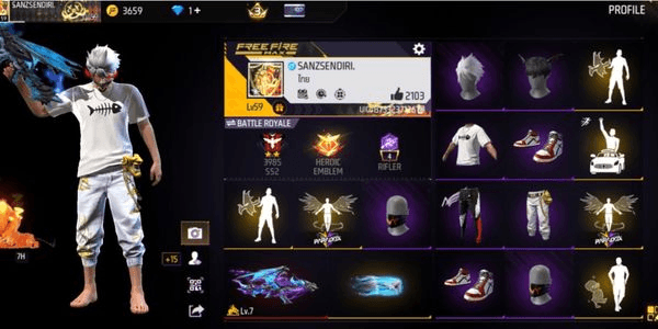 Gambar Product AKUN FF MAX 1 - EVO GUN LV 7 - EMOT KECE KECE - VAULT BANYAK - CELANA GENJI IDAMAN