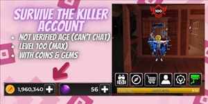 Account Survive The Killer | Level 100 | 1.96m Coins