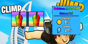 CLIMB AND JUMP TOWER - 27% SPEED & 9% MONEY - RAINBOW BOBA TEA