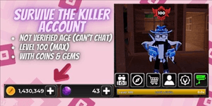 Account Survive The Killer | Level 100 | 1.43m Coins