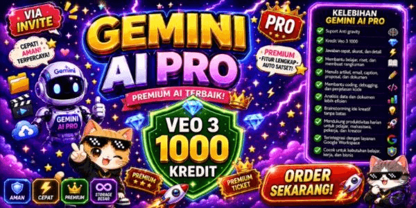 Gambar Product GEMINI AI PRO + VEO 3 + GOOGLE DRIVE 5TB