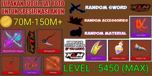 King Legacy Max Account - Bloodmoon Twins - Saber - Acroscyth - Ethereal - Random Sword/accessories/material