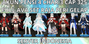 AKUN PENSI 4 CHAR 3 CAP MAX LVL 325 SERVER INDONESIA, FULL AVA SET RAJA PERI, SIAP PAKAI FULL RESET, VIA MQ, ANTI HACKBACK, SUPER MURMER