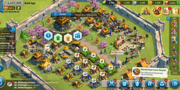 Gambar Product Acc Rise of Kingdoms | Power 1M+ | City Hall 16 | VIP 6 | Code 003