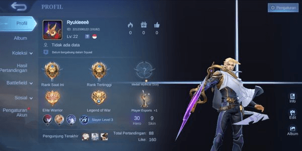 Gambar Product NEWBIE ACCOUNT HERO 30 SKINS 9 BP 29K LEGEND 2