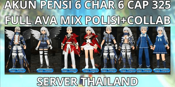 Gambar Product 0% TAX ACCOUNT RETIRED 6 CHARS 6 MAX CAP LVL 325 THAILAND SERVER, FULL AVA MIX POLICE, READY TO USE FULL RESET, VIA MQ, ANTI HACKBACK, SUPER CHEAP