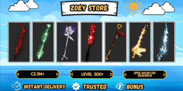Gambar Product AKUN FISH LEVEL 500 || No Life Rod || Ethereal Prism Rod || Heaven's Rod