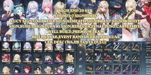 [SEA] HIGH END 29 SSR 12 LIMITED +7 SIGNED LUCY SIGNED, GALBRENA SIGNED, AEMEATH SIGNED, BRANT SIGNED, MORNYE SIGNED, SUISUI SIGNED, LUPA R1 SIGNED, REBECCA, LYNAE, IUNO, CARTE