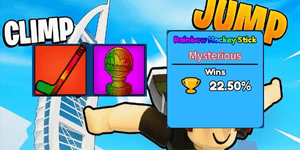 CLIMB AND JUMP TOWER - 22.50% WINS - RAINBOW HOCKEY STICKS