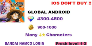 Account One Piece Bounty Rush nur für Android