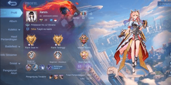 Akun Mobile Legends| Guin aspirant | X.borg metro zero| Angela CC, Annual. dll
