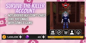 Account Survive The Killer | Level 100 | 1.45m Coins