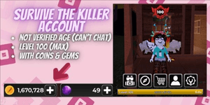 Account Survive The Killer | Level 100 | 1.67m Coins