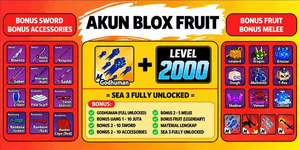 Blox Fruits अकाउंट (लेवल 2000) - Godhuman