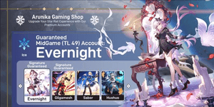 MIDGAME ACCOUNT - BONUS 1258 STELLAR JADES - EVERNIGHT (SIGNATURE) + GILGAMESH (SIGNATURE) + SABER + HUOHUO || FOR DETAILS CHECK DESCRIPTION [ASIA]