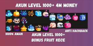 Blox Fruits अकाउंट लेवल 1000+ 4M मनी बोनस बहुत सारा