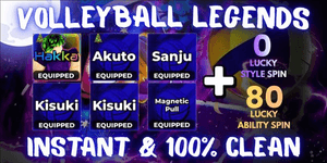 Account 1 Ultra + 5 Secret (Hakka, Twins, Sanju, Kisuki + Shield Breaker, Magnetic Pull) - Volleyball Legends