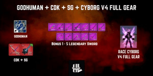Akun Blox Fruit Godhuman + CDK + SG + Race Cyborg V4 Full Gear