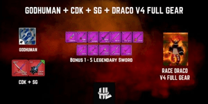 Akun Blox Fruit Godhuman + CDK + SG + Race Draco V4 Full Gear