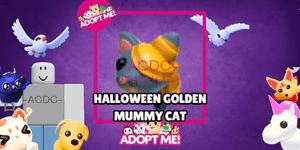 Halloween Golden Mummy Cat