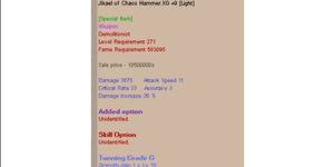 HnC Weapon Demol XG+9 Tunning G Kalauel of Chaos Hammer