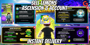 Sell Lemons Account Ascension 8 + Void Mass Pet + Evolution 1-9 + UFO Key | Instant Delivery