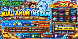 Account Fish It! with 20M Coin Mythic Fish