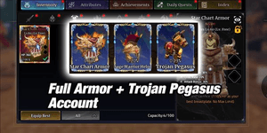 Set complet d'armure + compte Trojan Pegasus