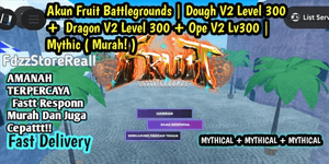 حساب Fruit Battlegrounds دراجون V2 مستوى 300 + أوب V2 مستوى 300 + دو V2 مستوى 300