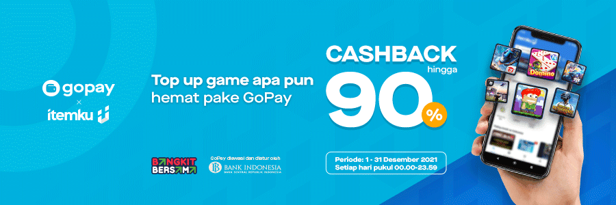 2021 Segera Berlalu, CASHBACK 90% Belanja Pakai GoPay di itemku!