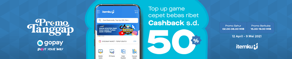 Ramadhan Bareng itemku x GoPay, Hujan CASHBACK Hingga 50%!