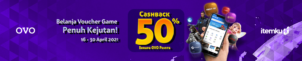 Rejeki di Akhir Bulan, Dapatkan CASHBACK 50% OVO di itemku!