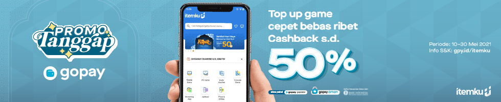 Lebaran Tiba, Hujan CASHBACK 50% dari itemku x GoPay!