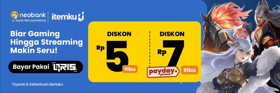 Beli akun praktis, bayar pake Neo tinggal scan QRIS!