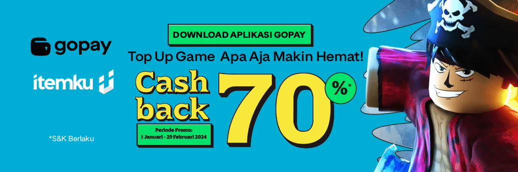 Top up Game Apa Aja, Pakai Gopay Cashback 70% di Itemku!
