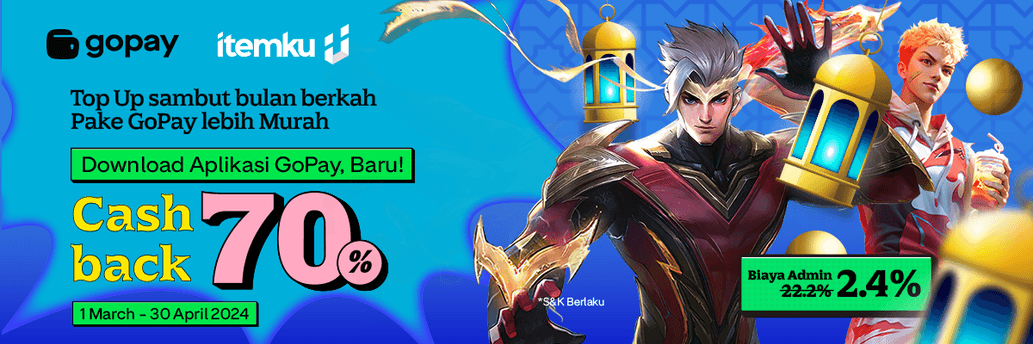 Top-up Game Cashback 70% pake Gopay Sambut Bulan Berkah