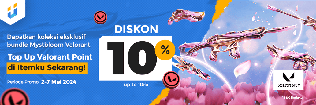 Topup Valorant Point Diskon 10% s.d 10k