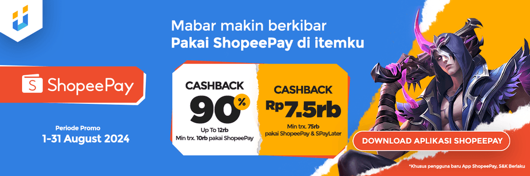 Promo ShopeePay itemku Agustus 2024, cashback 90% s/d 12rb!