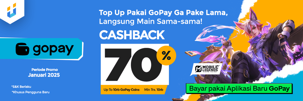 Cashback Top Up 70%  di Itemku via GoPay App selama Januari 2025!