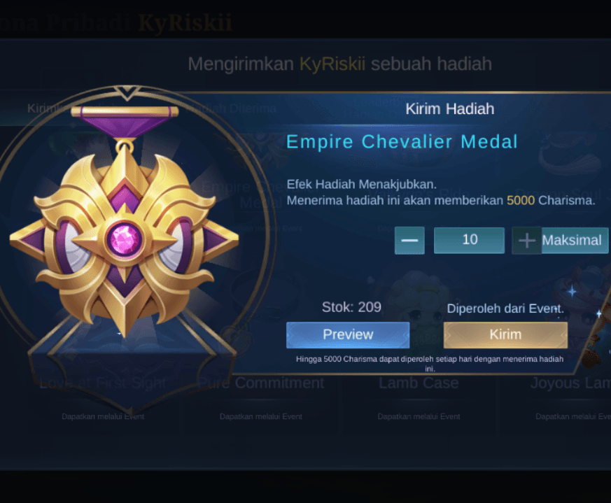 avatar Medal Charisma MLBB